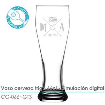 Simulación digital vaso cerveza trigo personalizado